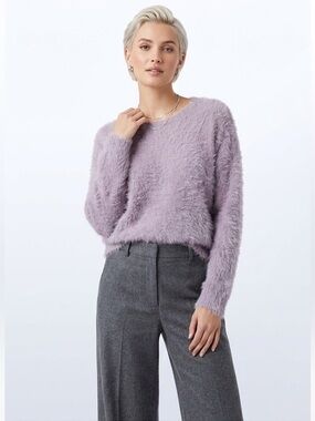 3/$30 Twik Mauve Fuzzy Crewneck Sweater Size Large